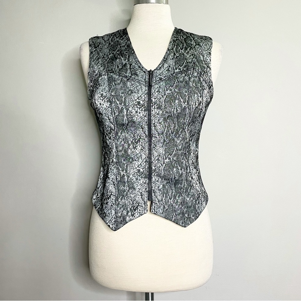 VIŚAGE ROYAL Vintage Snake Print Zip Up Vest